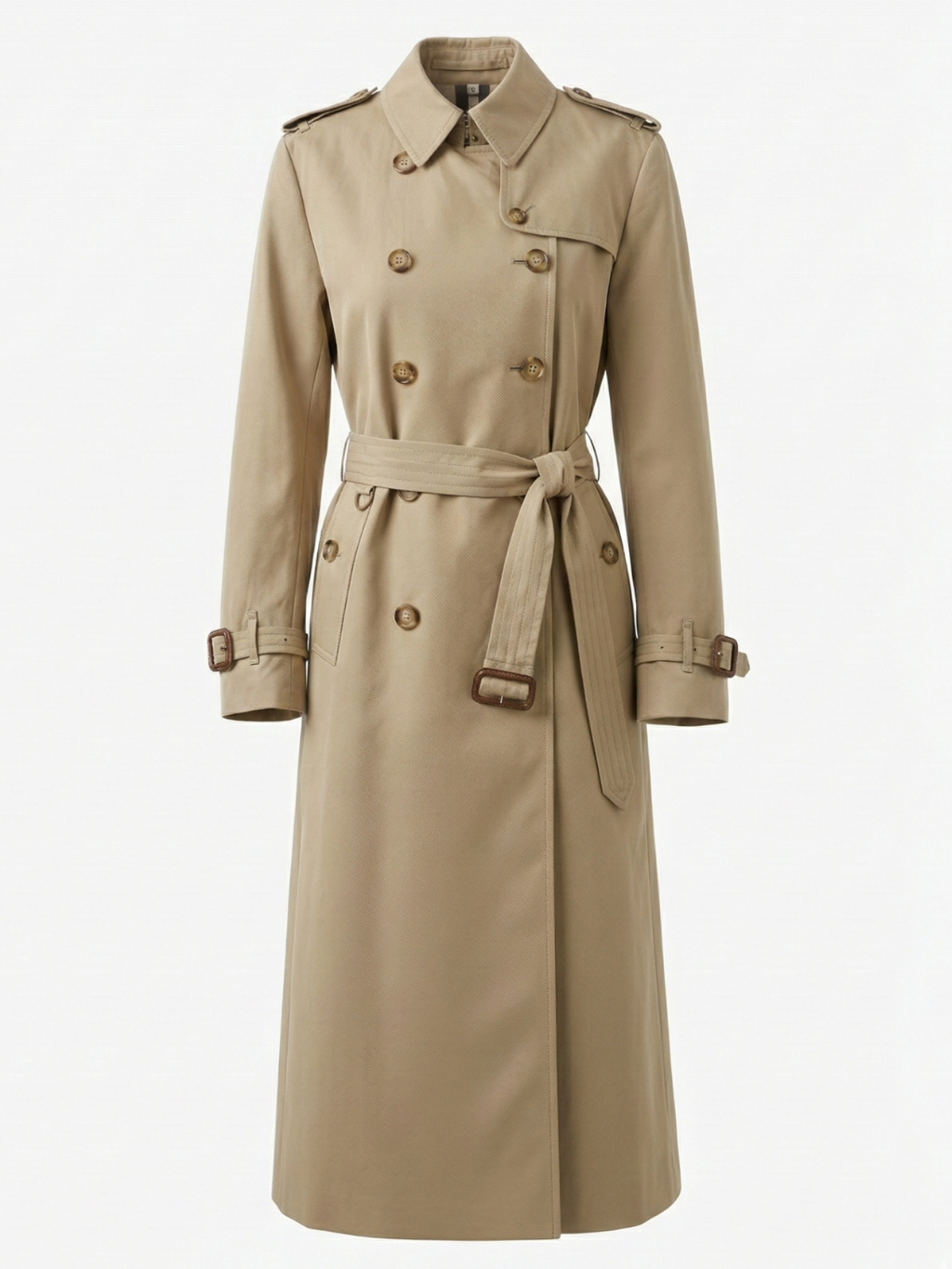 Letifen | Trench-coat croisé ceinturé Kaki | FormaLuxe