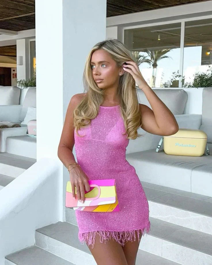 Eliza | Glitzerndes Minikleid Pink | FormaLuxe