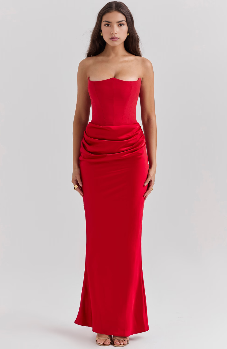 Tessa | Trägerloses Maxikleid Black | FormaLuxe