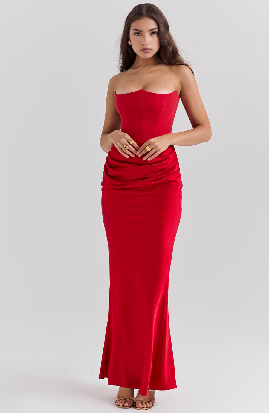Tessa | Trägerloses Maxikleid Black | FormaLuxe