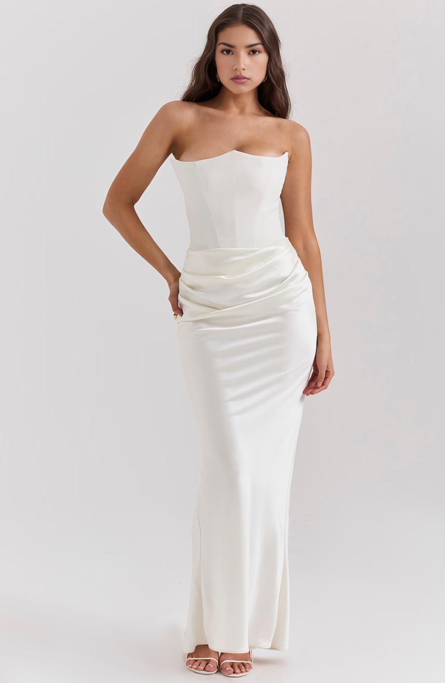 Tessa | Trägerloses Maxikleid Black | FormaLuxe
