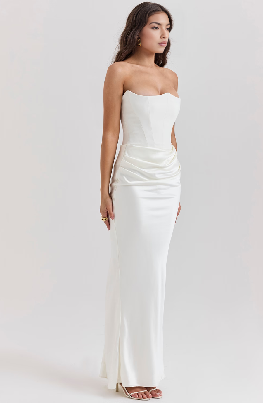 Tessa | Trägerloses Maxikleid Black | FormaLuxe