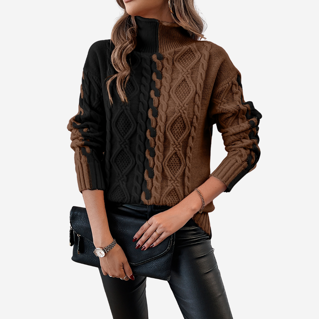 Tina | Sweater Brown/Black | FormaLuxe
