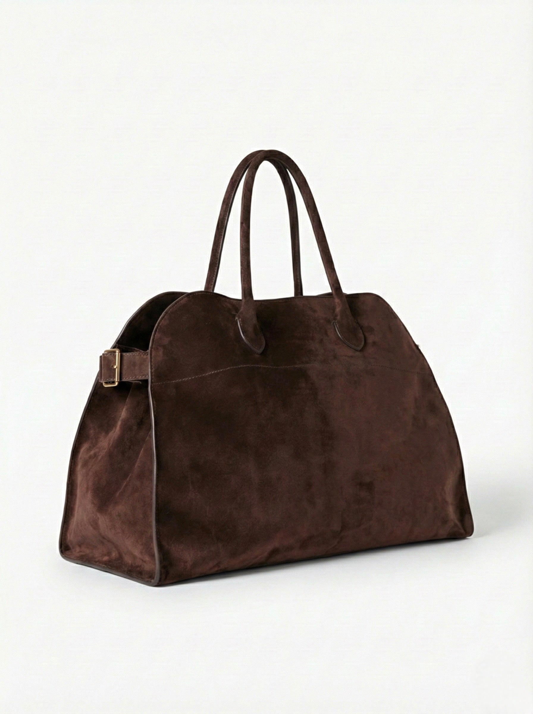Henna | Suede Large Shopper Tote Bag Brown | FormaLuxe