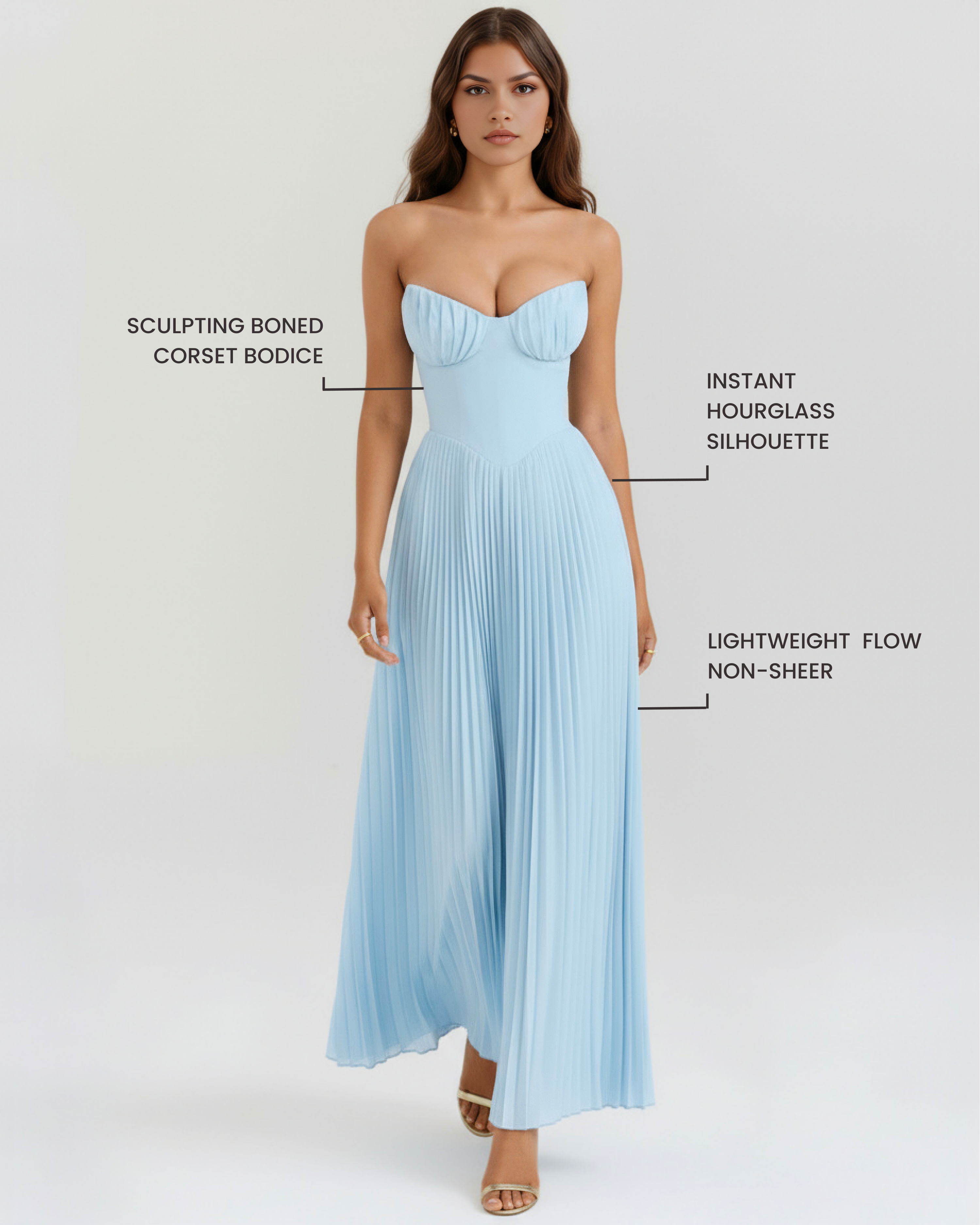Sie Maxikleid Hellblau – Core Gown Length Dress | FormaLuxe