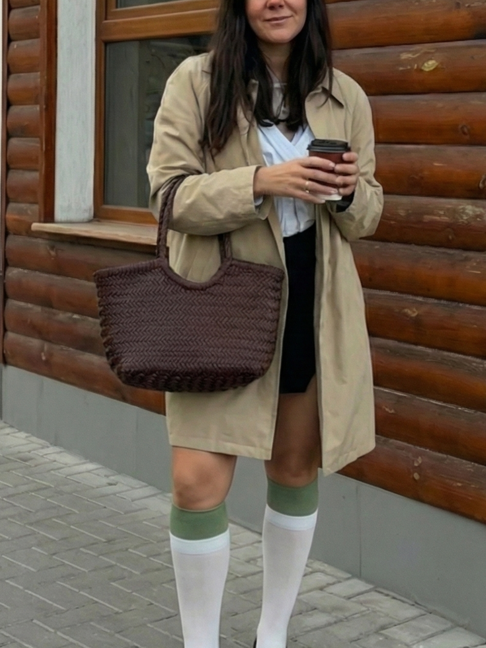 April | Woven Oversized Tote Bag Dark Brown | FormaLuxe