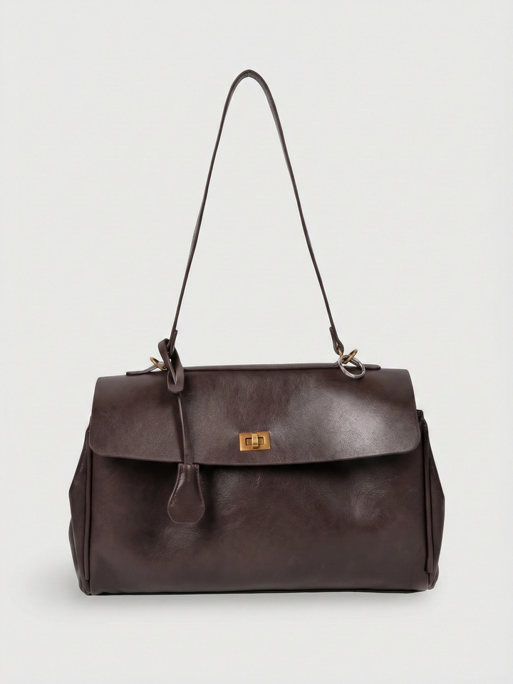 Structured Shoulder Bag with Turn-Lock Closure – Cecil