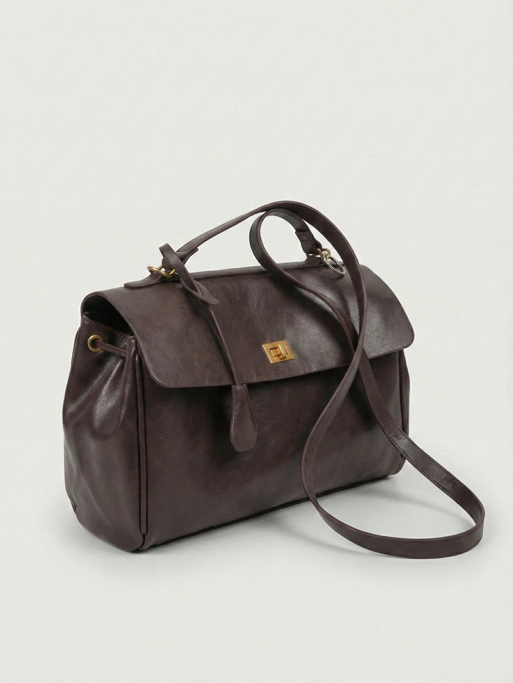 Cecil | Structured Shoulder Bag Dark Brown | FormaLuxe