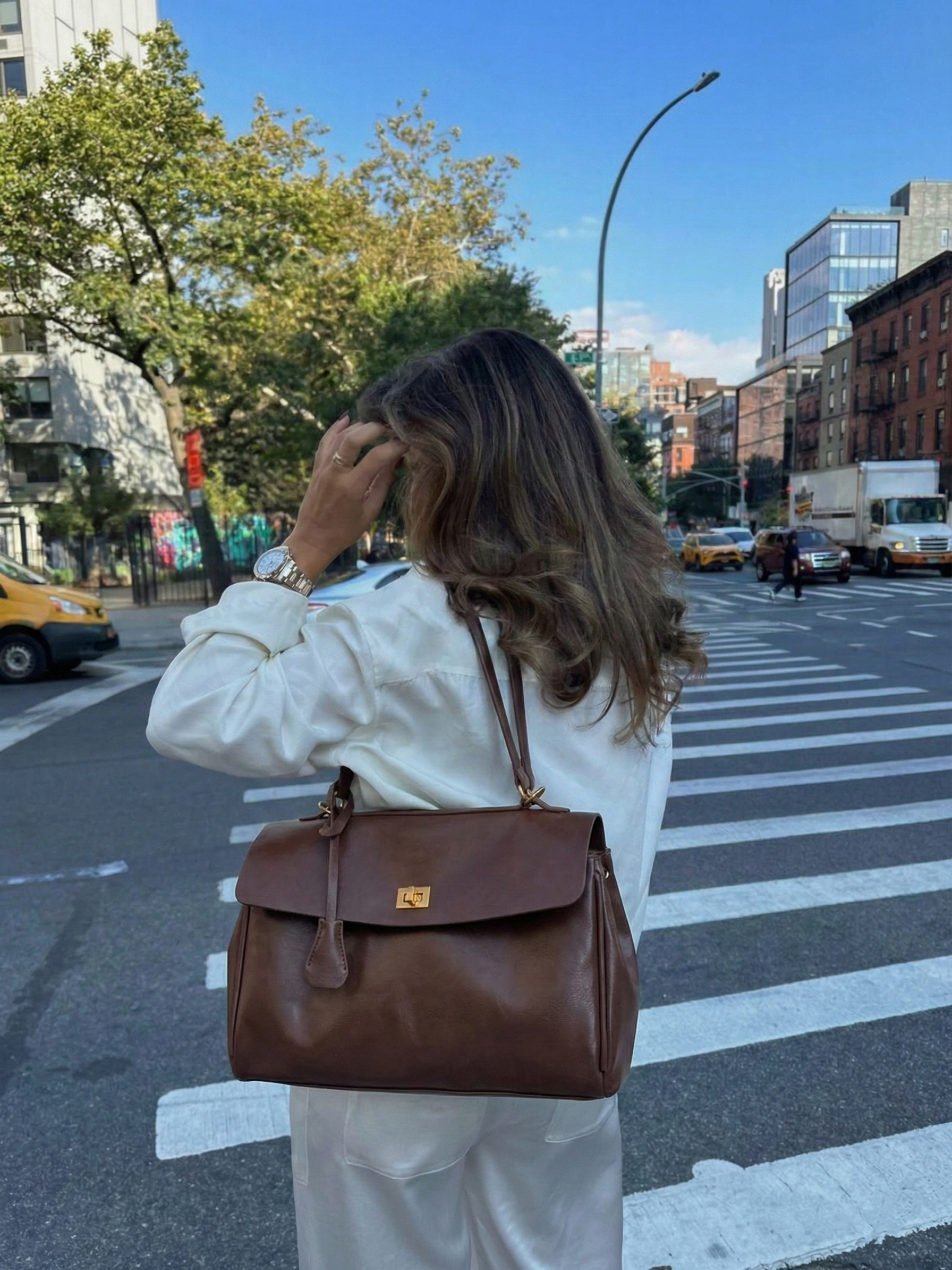 Cecil | Structured Shoulder Bag Dark Brown | FormaLuxe