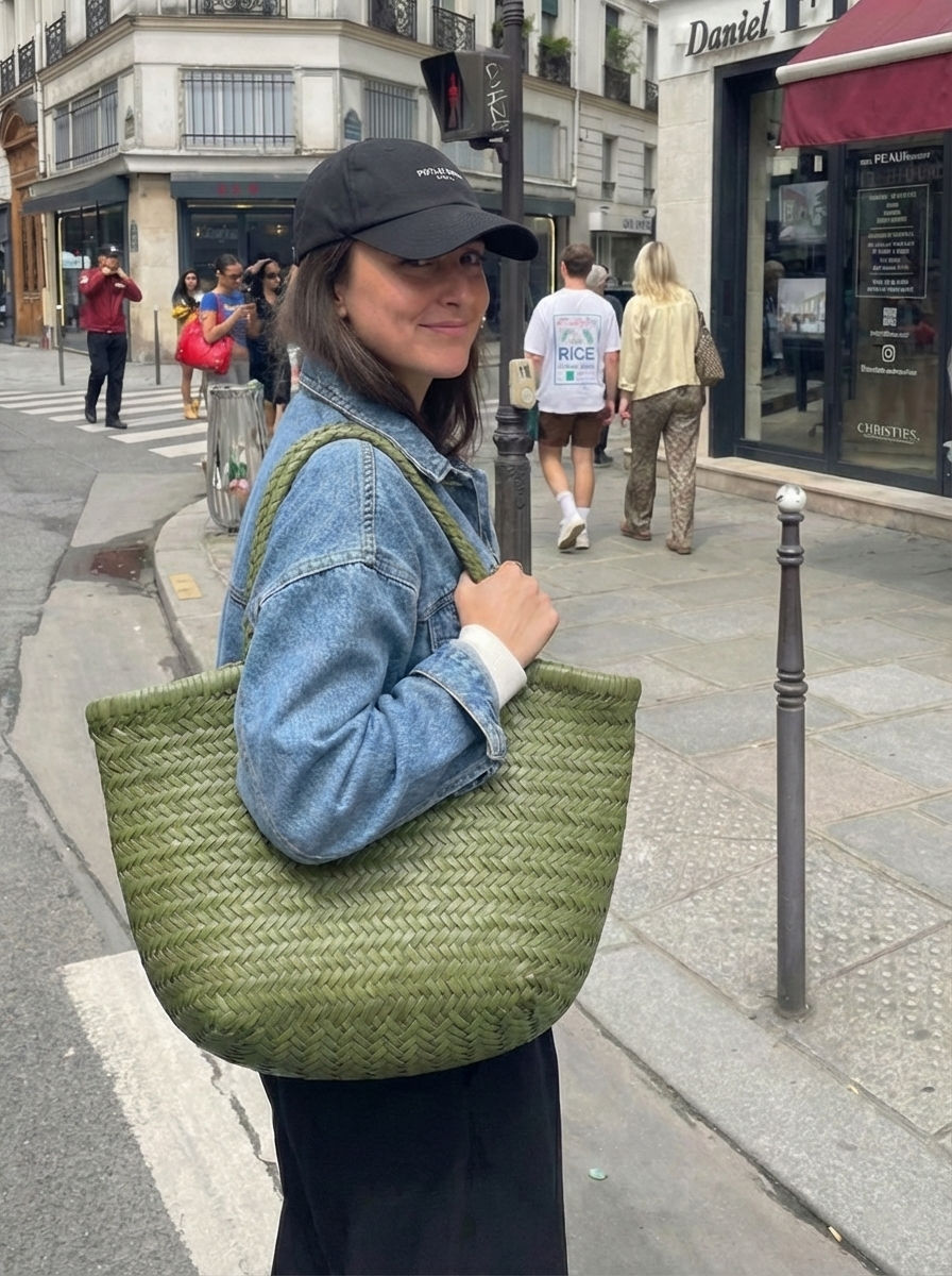 April | Woven Oversized Tote Bag Dark Brown | FormaLuxe