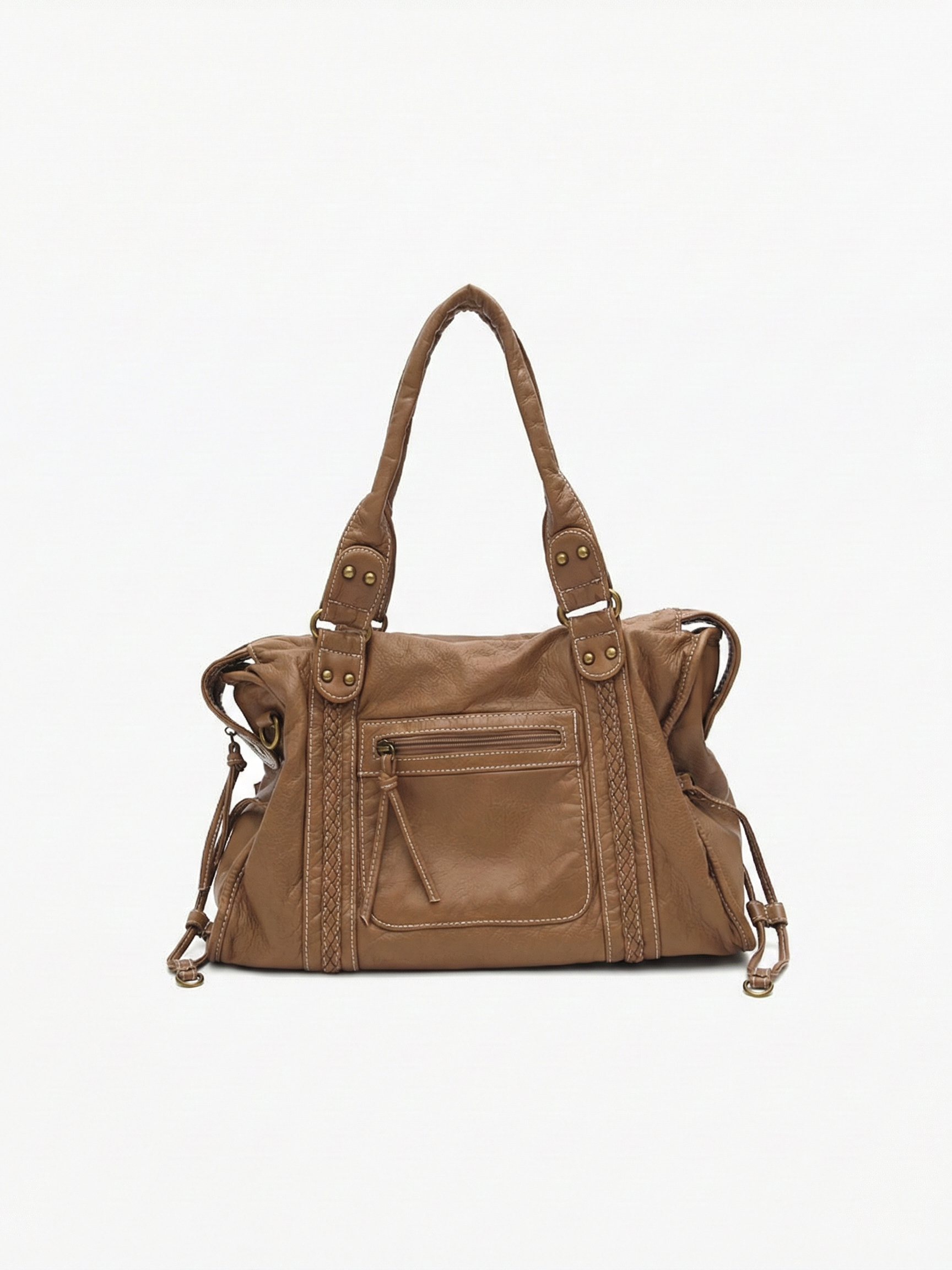 Arabell | Vintage Faux Leather Structured Tote Bag Black – Arabell | Vintage Leather Structured Tote Bag | FormaLuxe