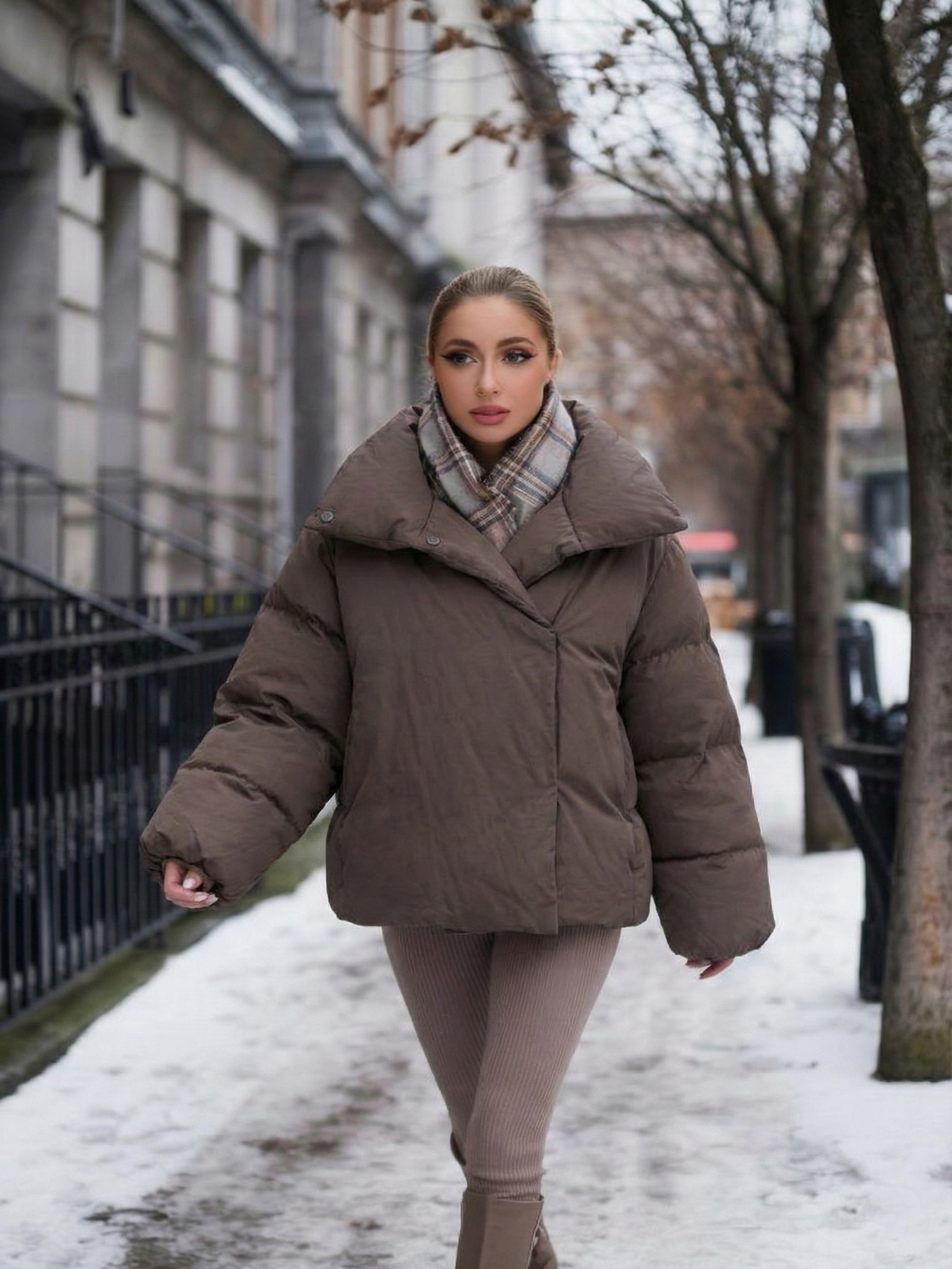Maddison | Doudoune oversize à col montant Noir | FormaLuxe