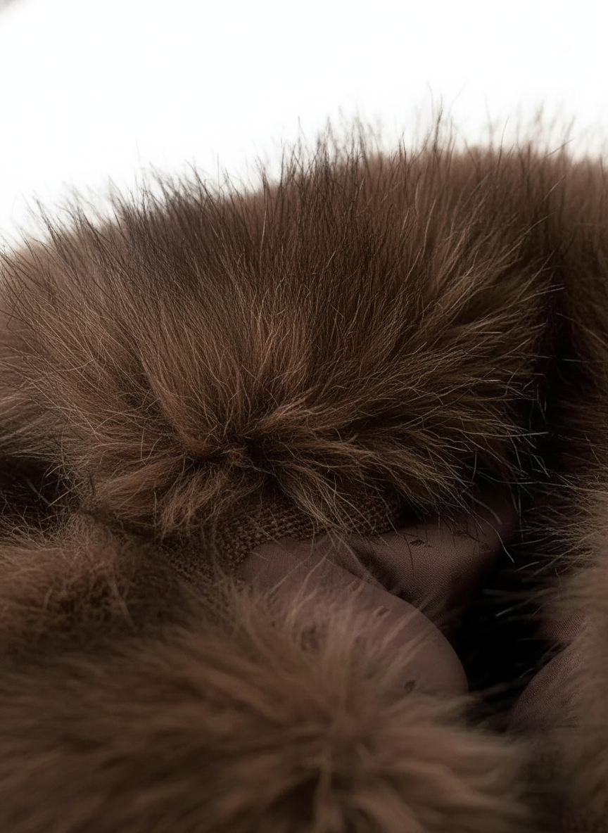 Erin | Manteau d'hiver long en fausse fourrure Brun | FormaLuxe