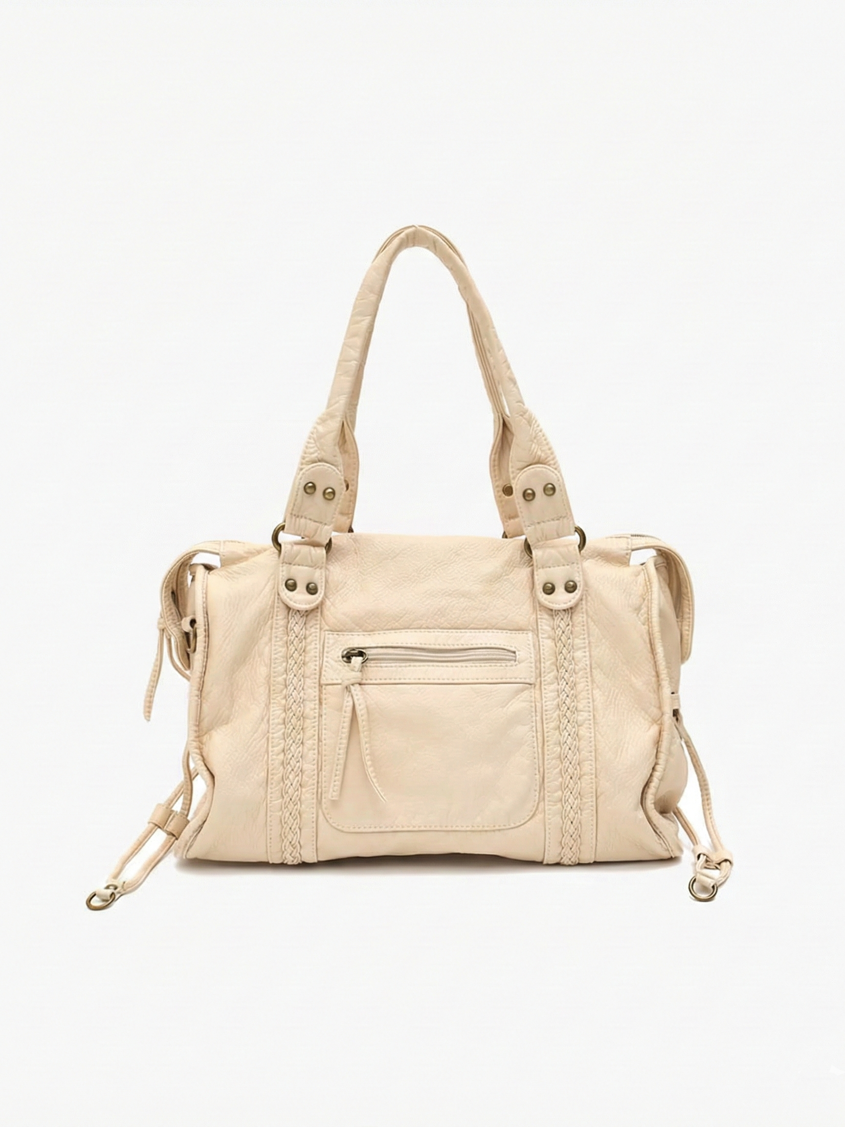 Arabell | Vintage Faux Leather Structured Tote Bag Black – Arabell | Vintage Leather Structured Tote Bag | FormaLuxe