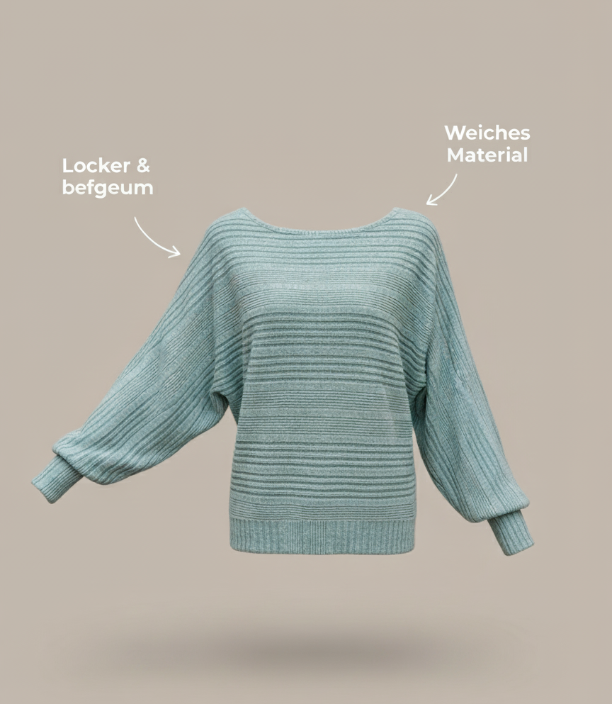 Leichter Strickpullover mit lockerem Schnitt – Sage Mist Blau | FormaLuxe