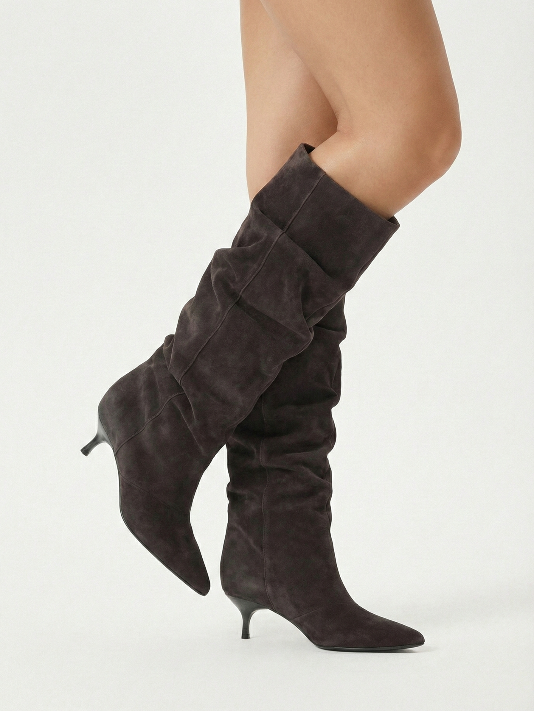 Allyson | Bottes souples à talons hauts jusqu'aux genoux Brun | FormaLuxe
