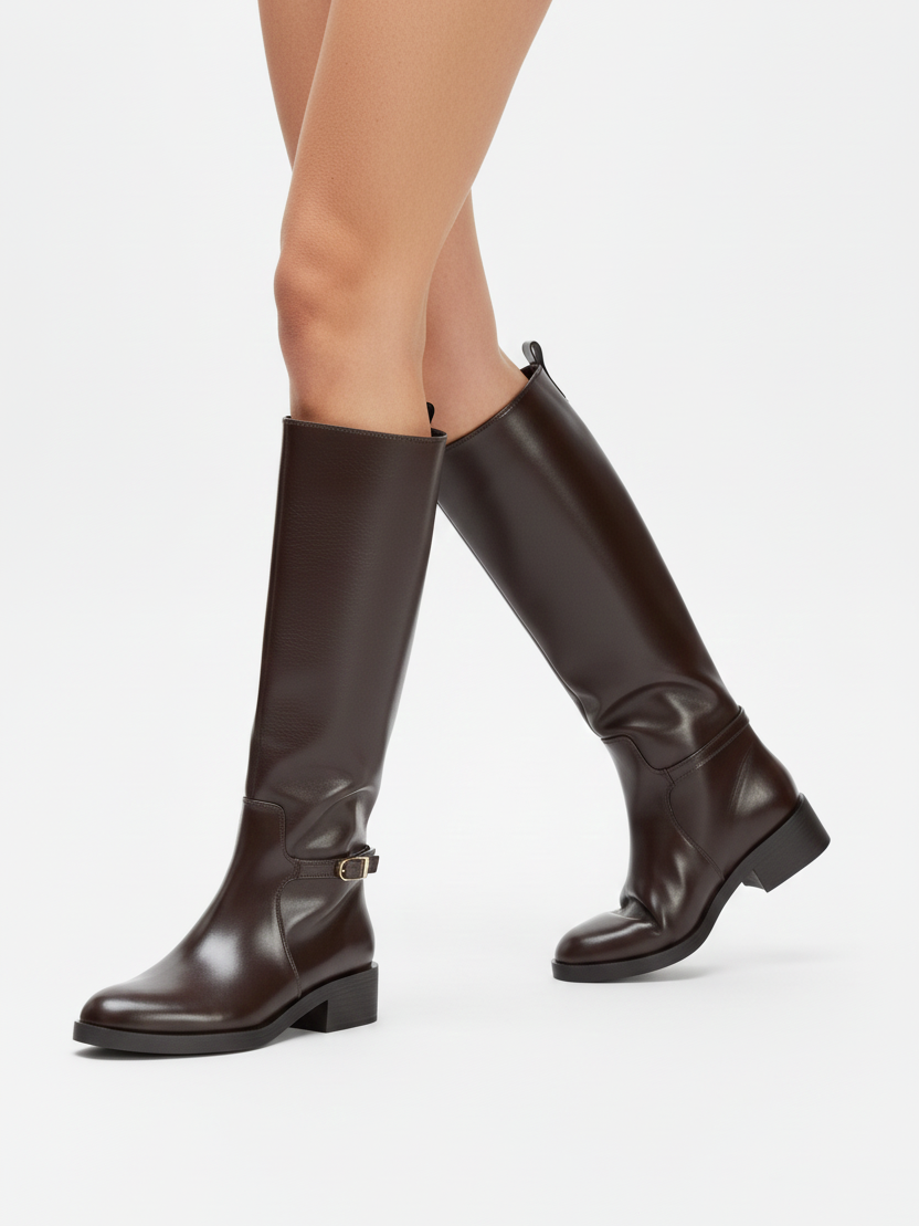Bristol | Bottes d'équitation classiques marron en similicuir Brun | FormaLuxe