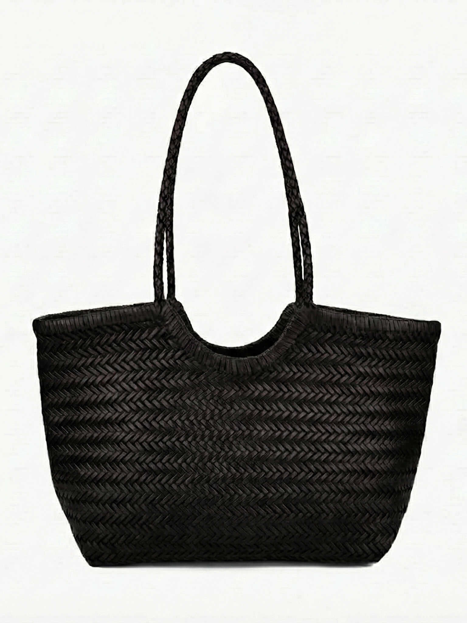 April | Woven Oversized Tote Bag Dark Brown | FormaLuxe