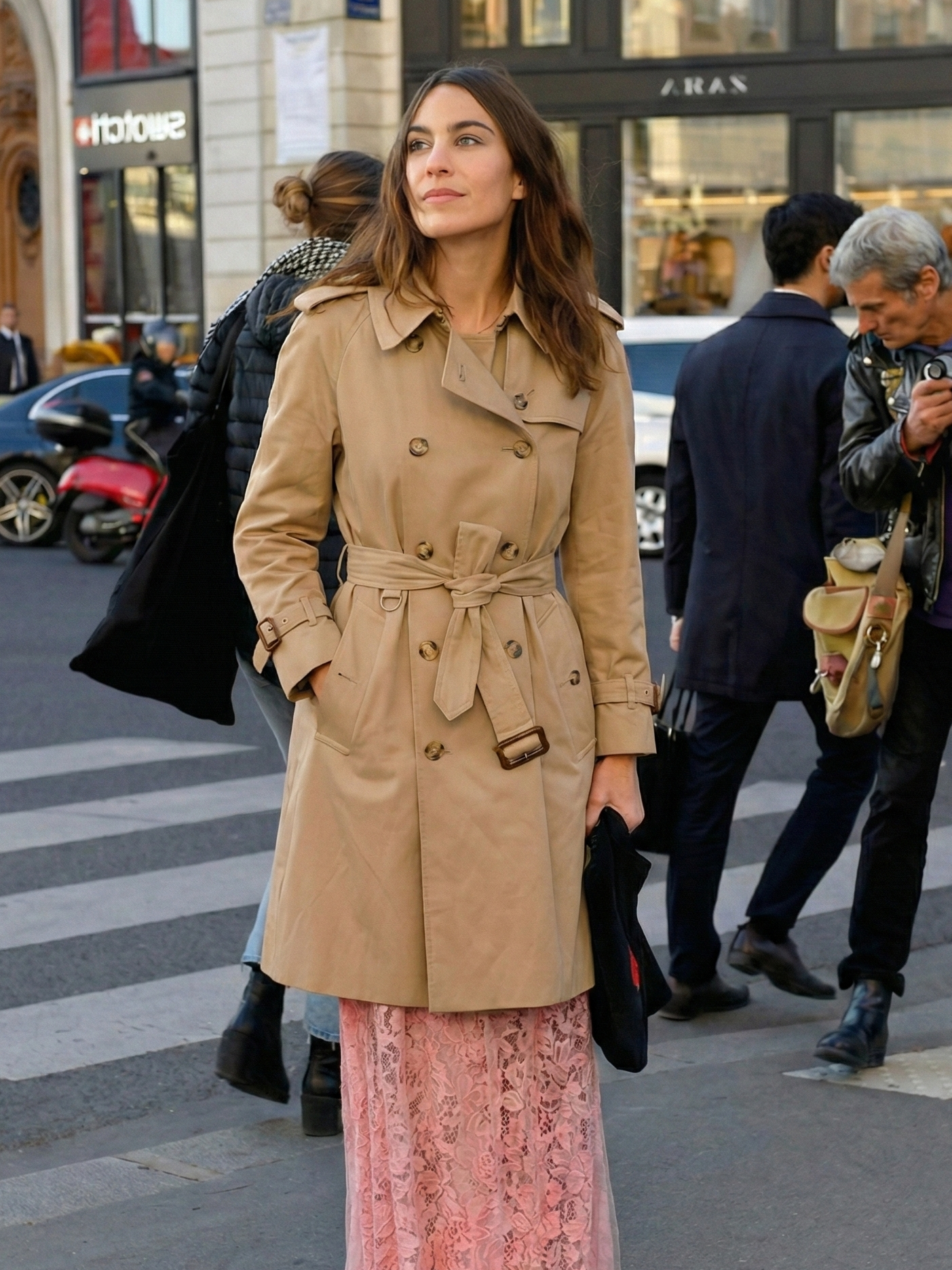 Letifen | Trench-coat croisé ceinturé Kaki | FormaLuxe