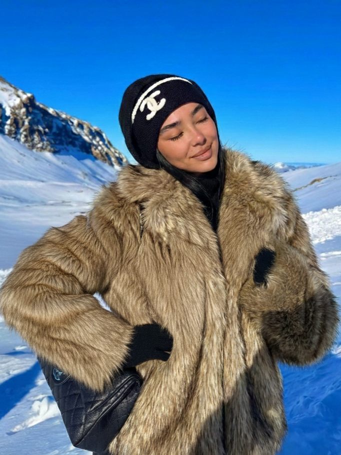 Emily | Veste d'hiver courte en fausse fourrure Brun | FormaLuxe