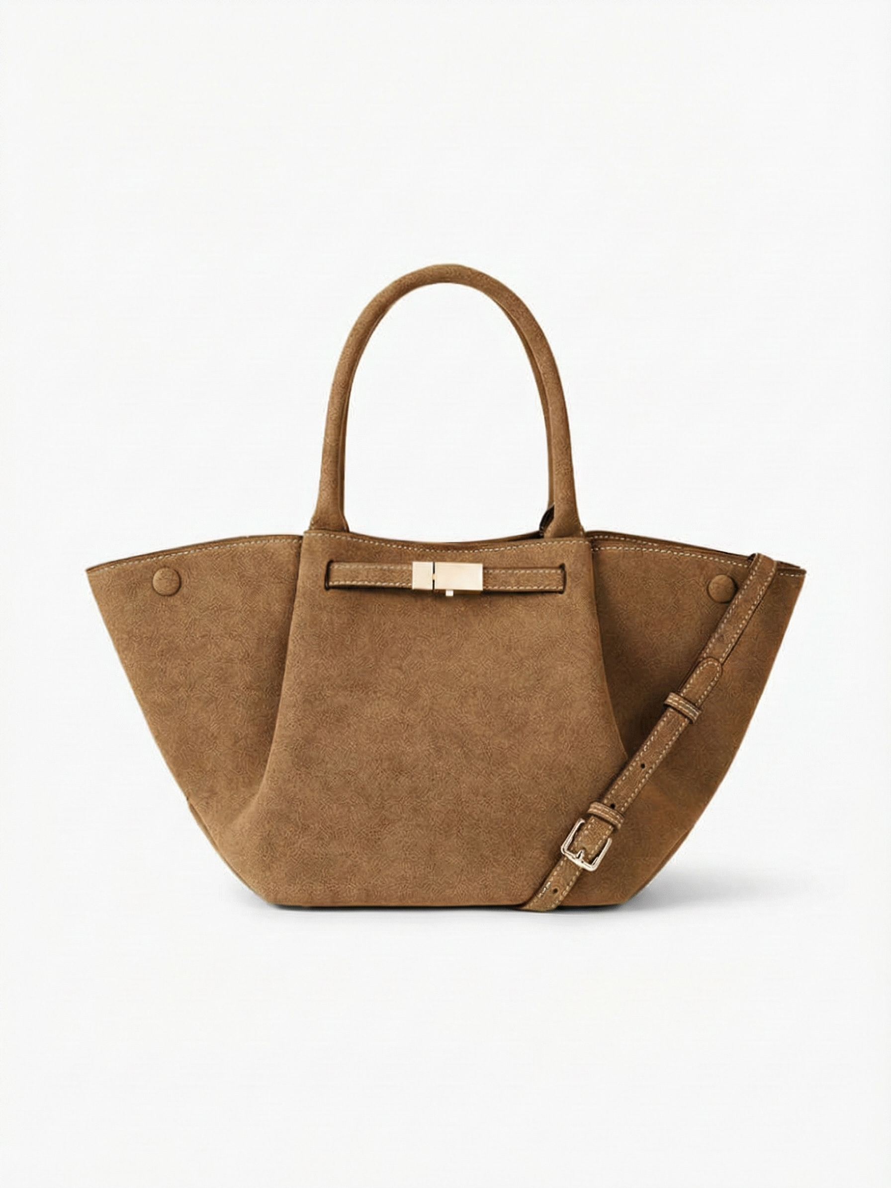 Ava | Suede Handle Bag Dark Brown | FormaLuxe