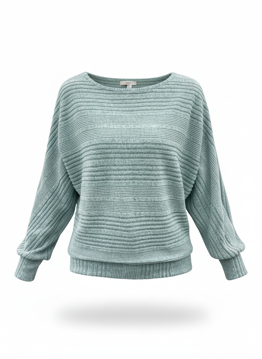 Leichter Strickpullover mit lockerem Schnitt – Sage Mist Blau | FormaLuxe