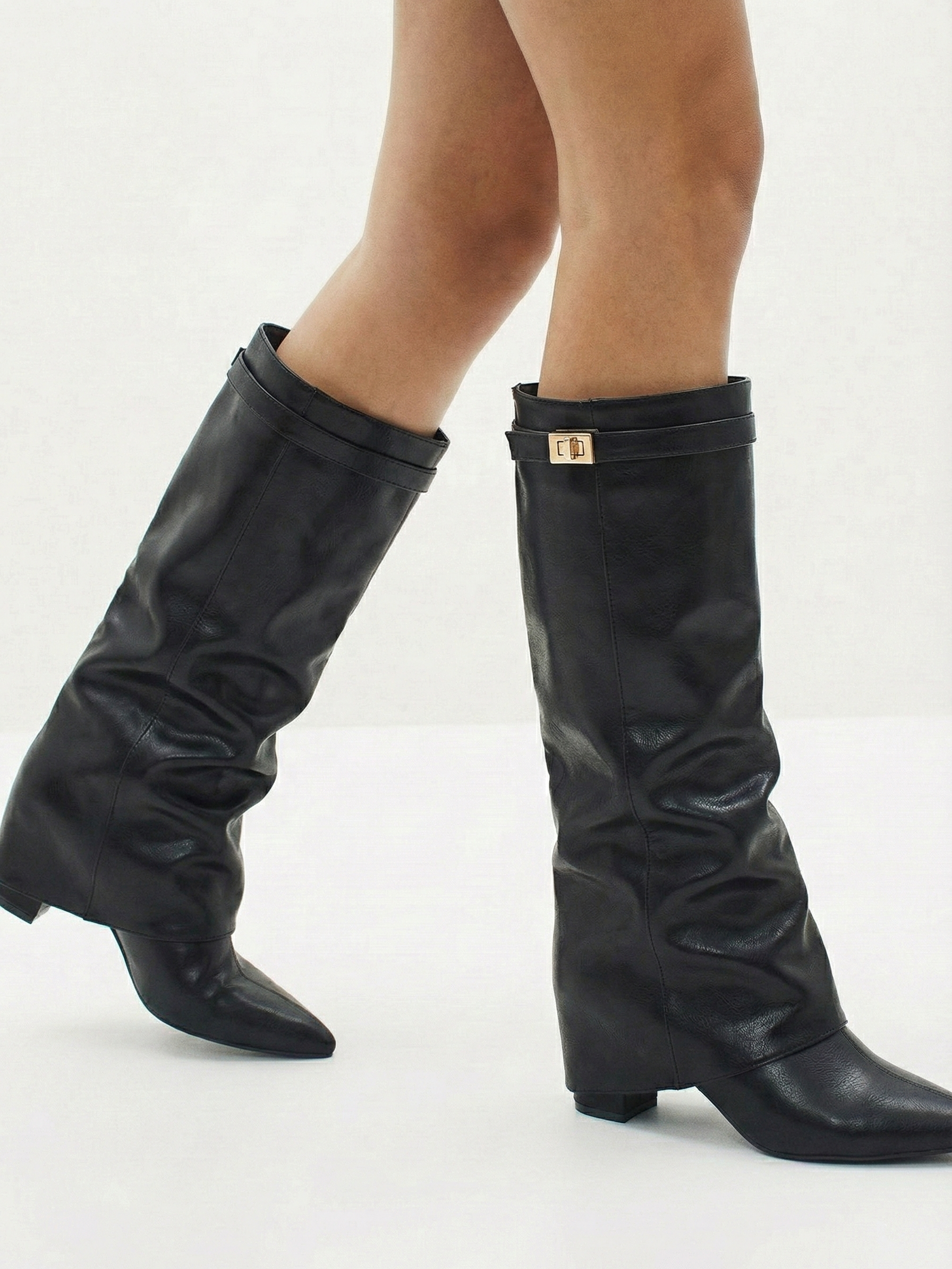 Leeds | Bottes hautes souples en similicuir Noir | FormaLuxe