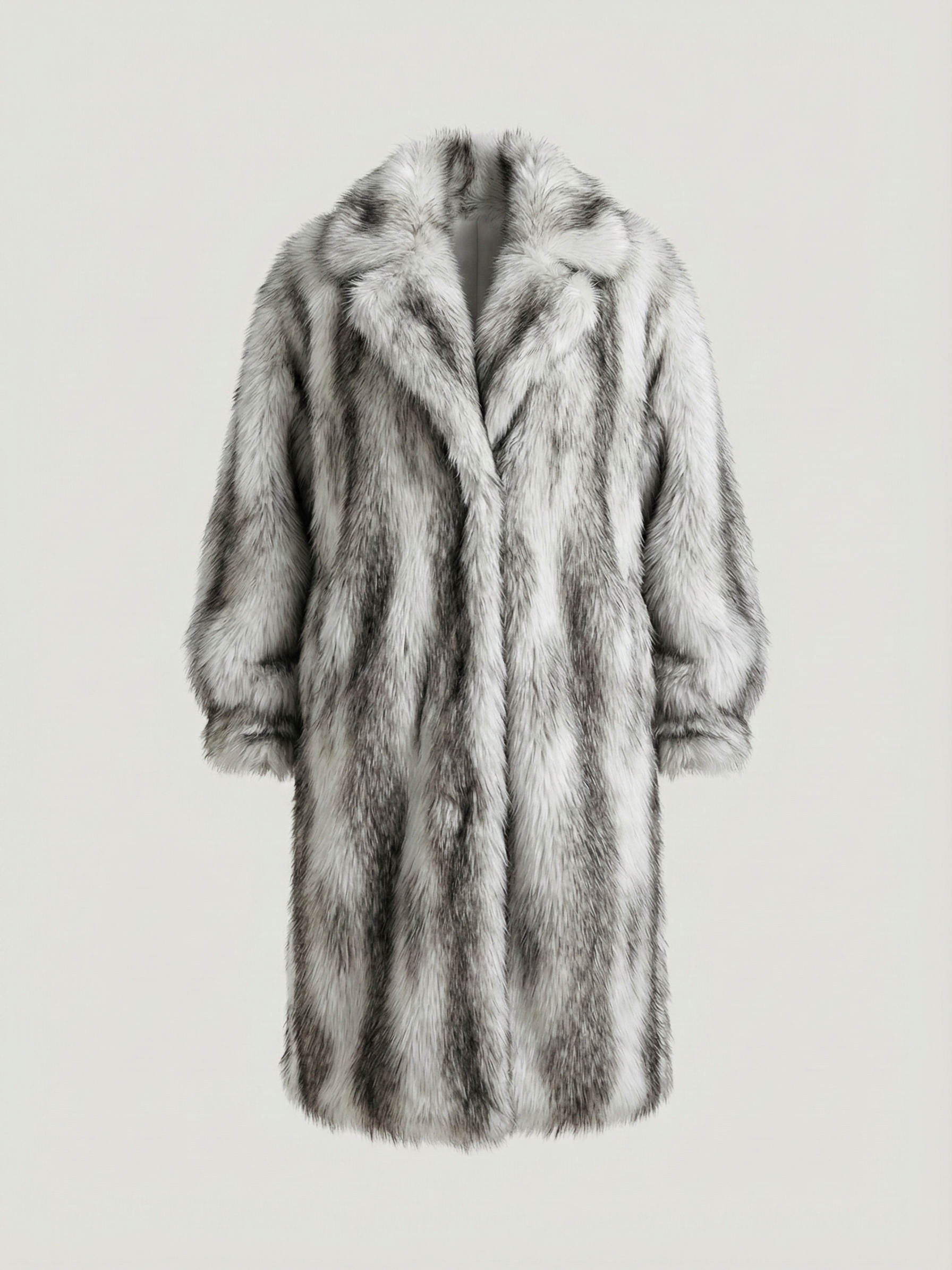 Aliza | Manteau long en fausse fourrure tendance Blanc cassé | FormaLuxe