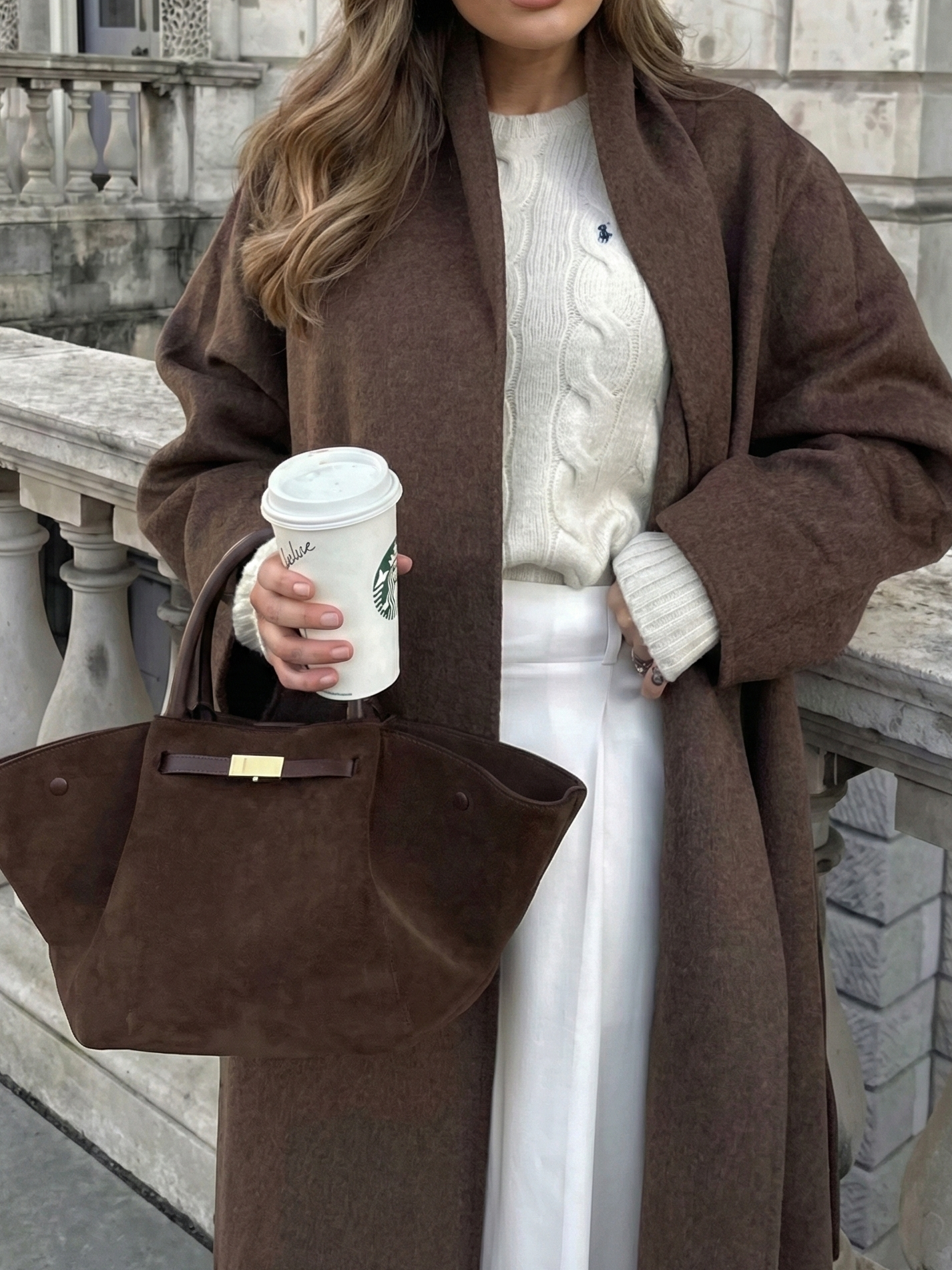 Ava | Suede Handle Bag Dark Brown | FormaLuxe