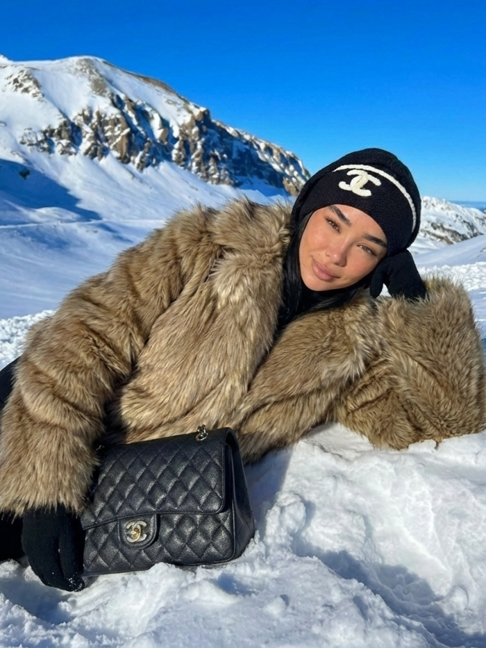 Emily | Veste d'hiver courte en fausse fourrure Brun | FormaLuxe