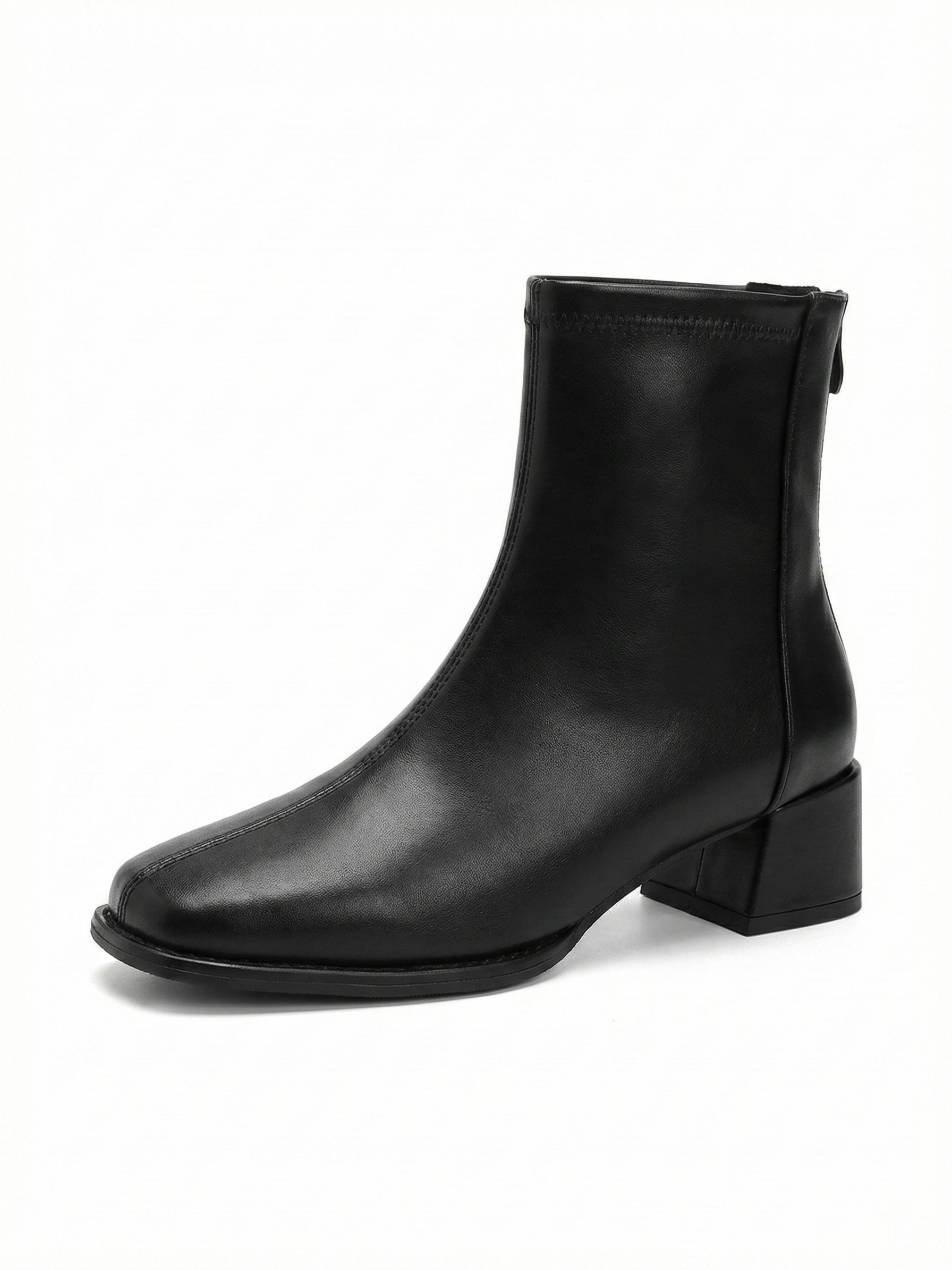 Chelsea | Bottines minimalistes à talon bloc Noir | FormaLuxe