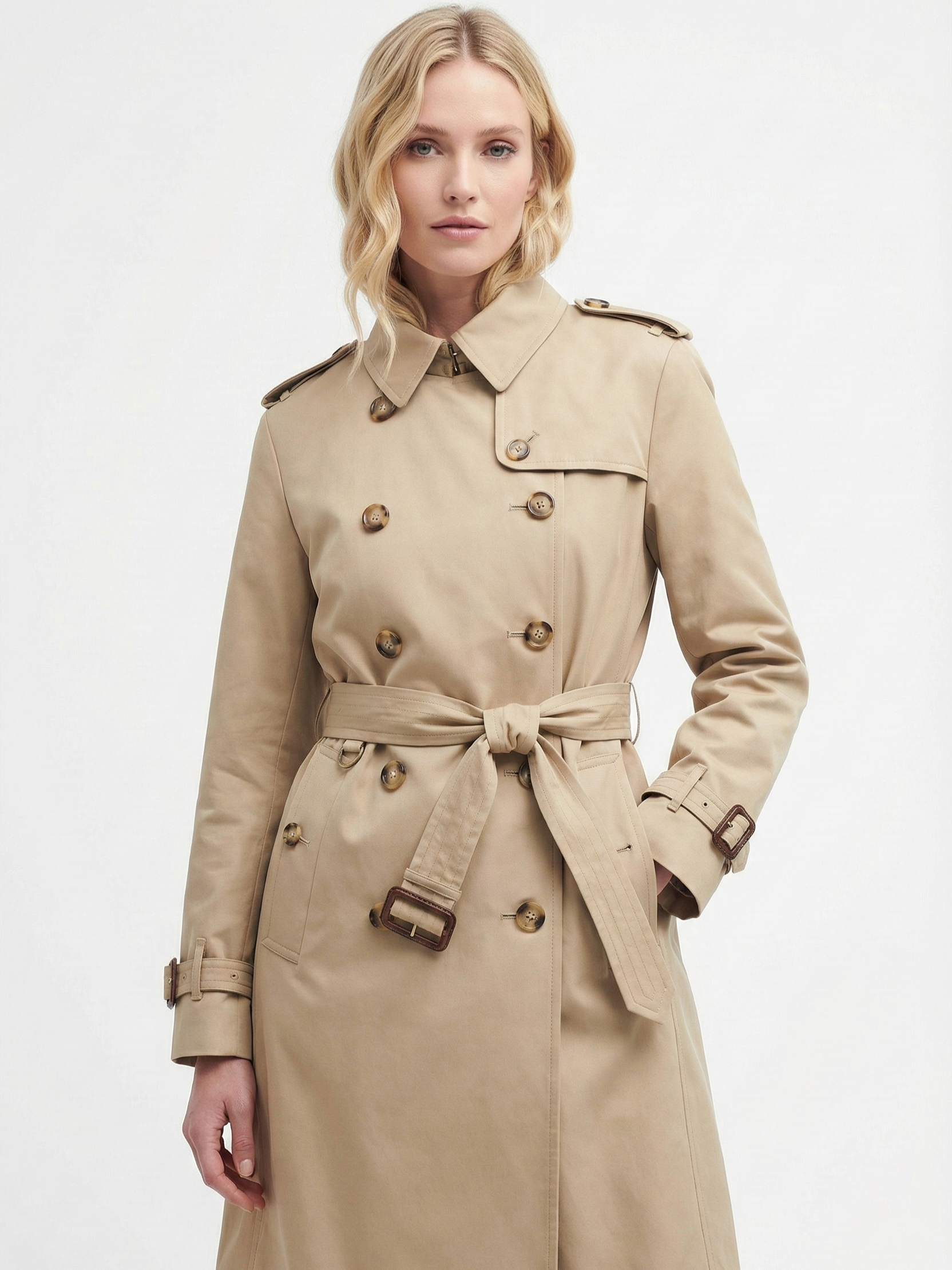 Letifen | Trench-coat croisé ceinturé Kaki | FormaLuxe