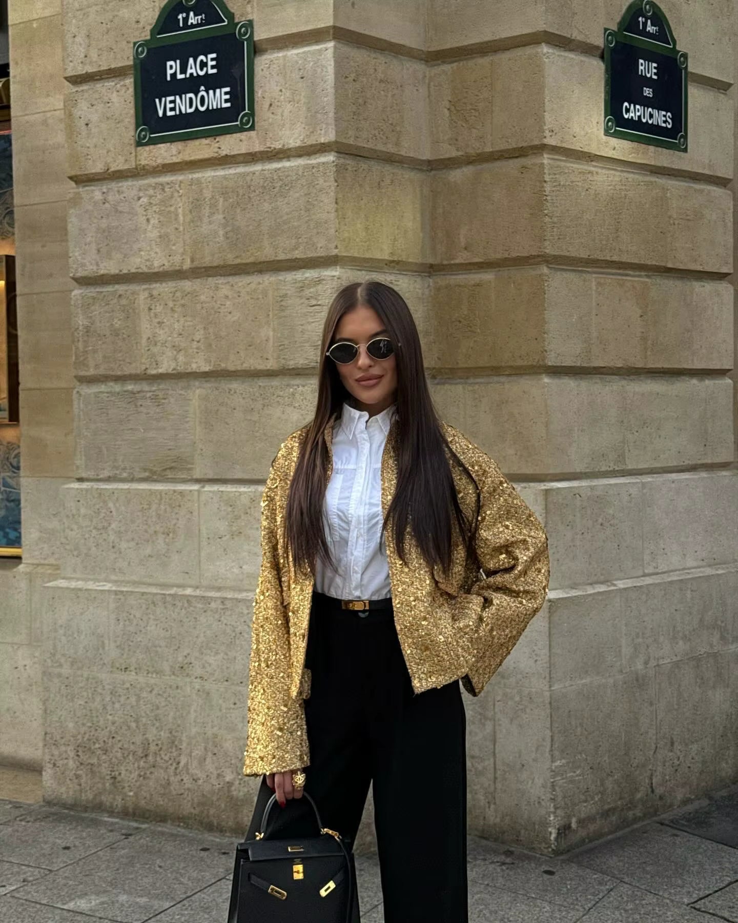 Victoria | Sequin Oversized Jacket Gold | FormaLuxe