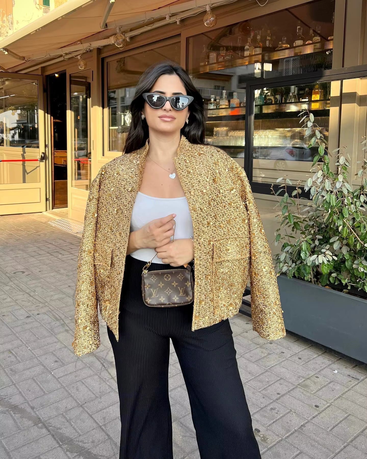 Victoria | Sequin Oversized Jacket Gold | FormaLuxe