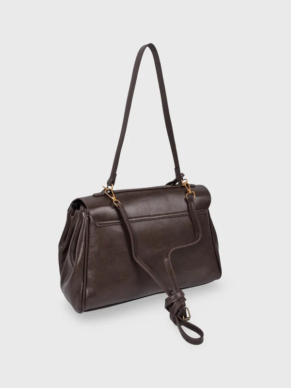 Cecil | Structured Shoulder Bag Dark Brown | FormaLuxe