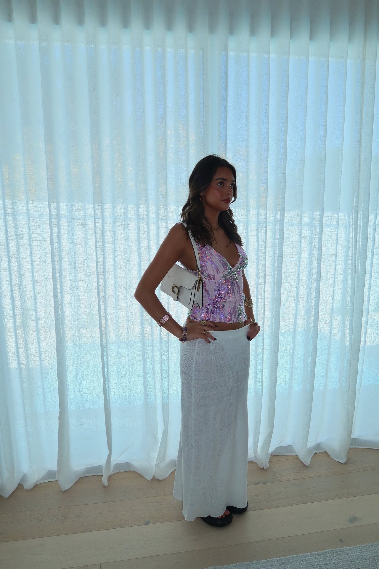 Ivanna | Pailletten-Haltertop Pink | FormaLuxe
