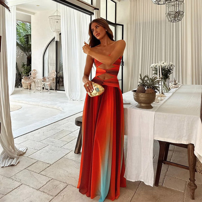 Laney | Trägerloses Maxikleid Multicolour | FormaLuxe