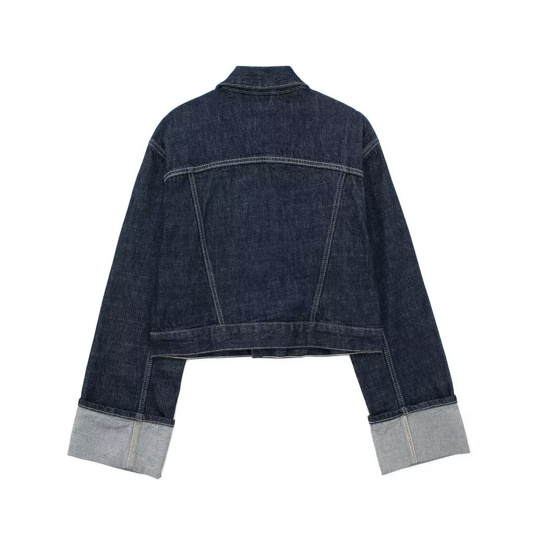Meadow | Rollkragenjacke mit langen Ärmeln Denim | FormaLuxe