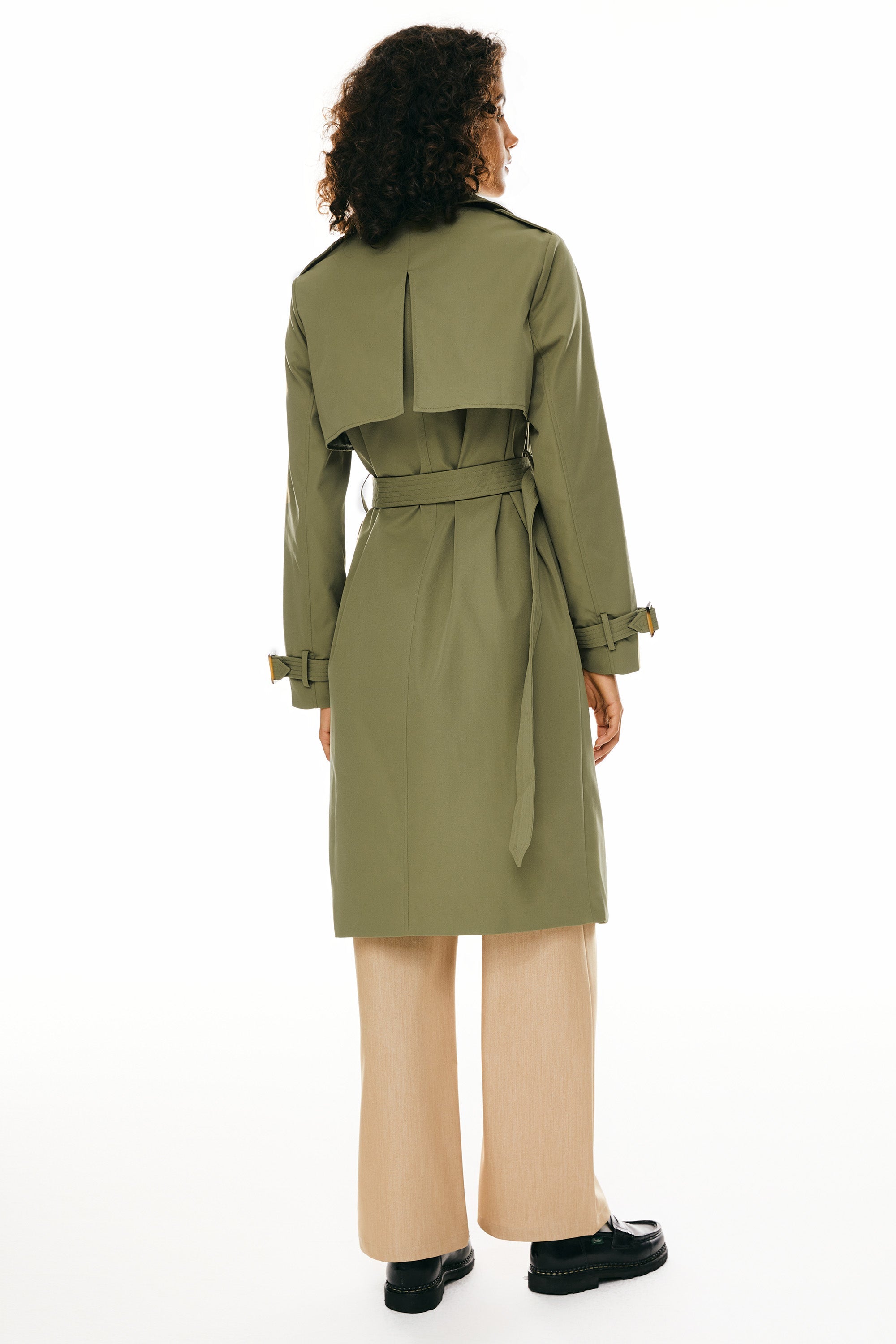 Hudson Belted Trench Coat Frosted Almond – Trench Coats | FormaLuxe