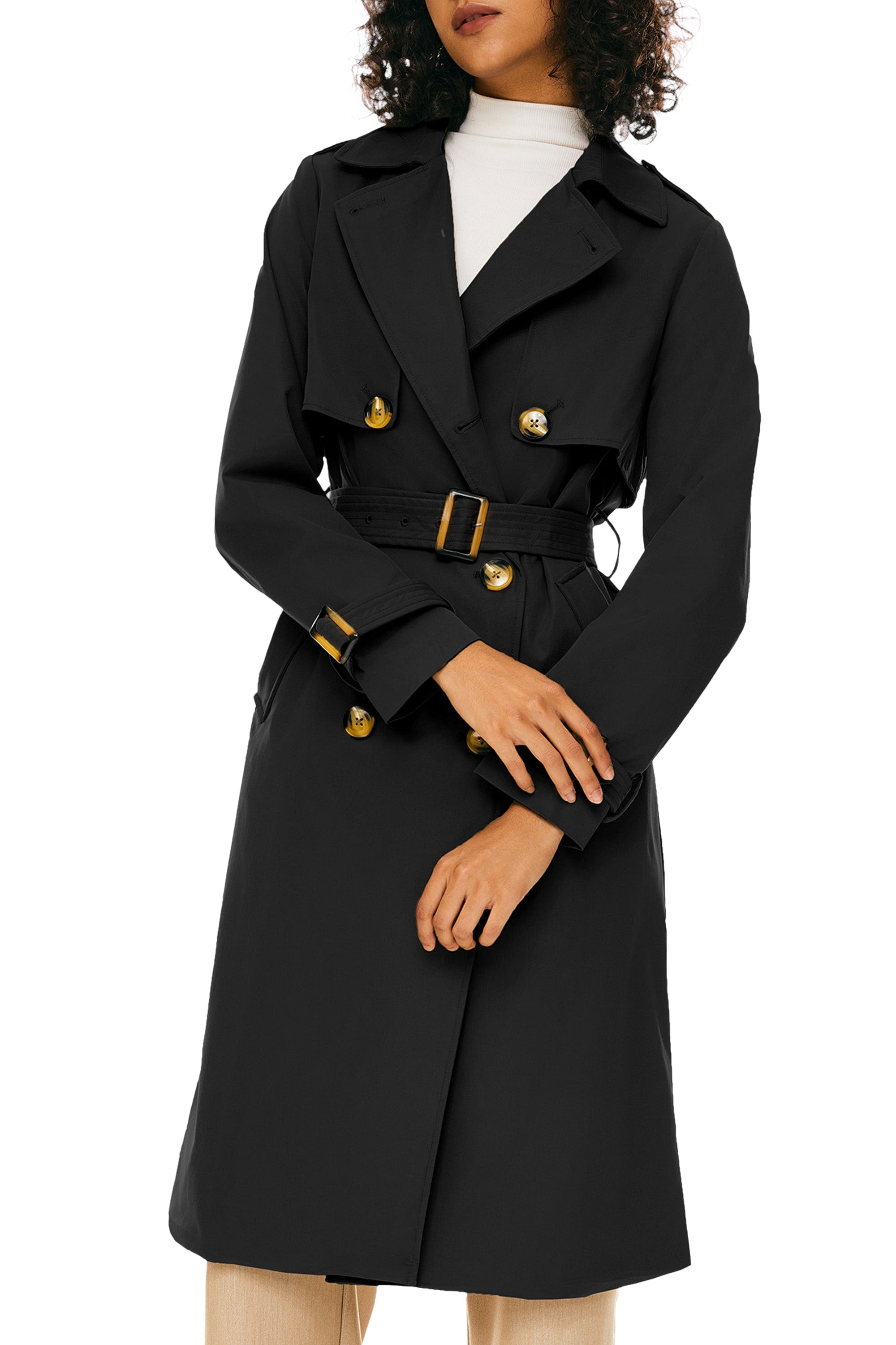 Hudson Belted Trench Coat Frosted Almond – Trench Coats | FormaLuxe
