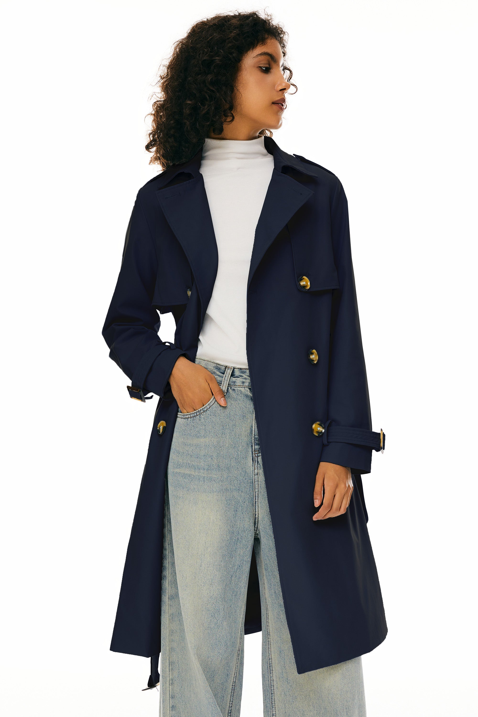 Hudson Belted Trench Coat Frosted Almond – Trench Coats | FormaLuxe