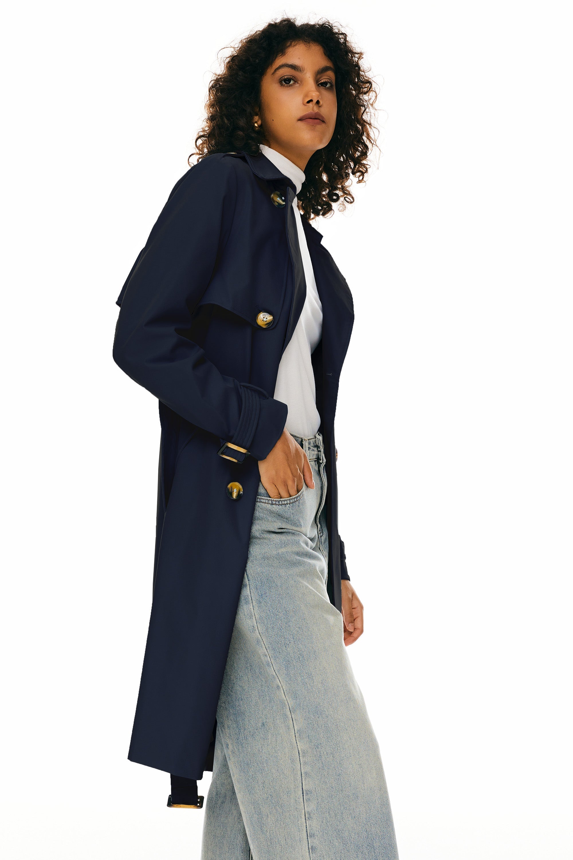 Hudson Belted Trench Coat Frosted Almond – Trench Coats | FormaLuxe