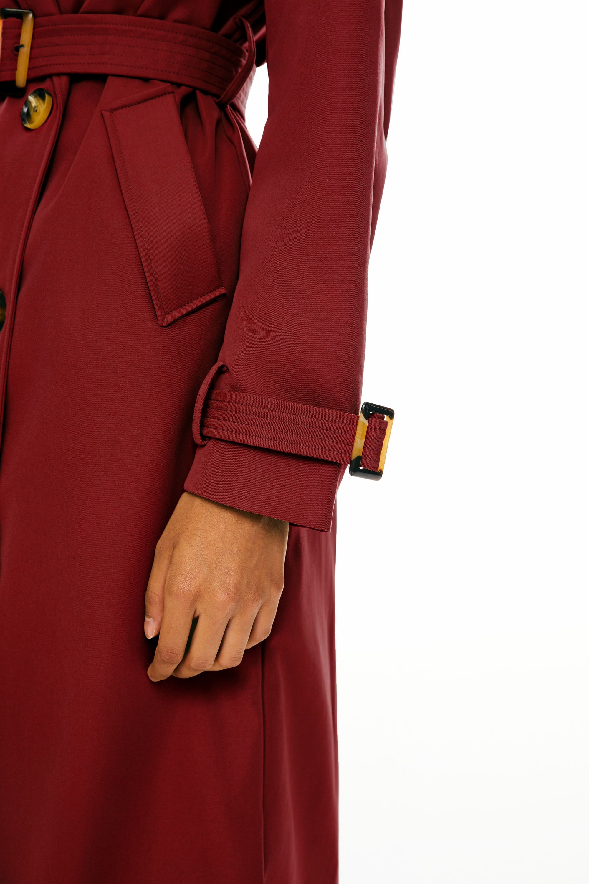 Hudson Belted Trench Coat Frosted Almond – Trench Coats | FormaLuxe