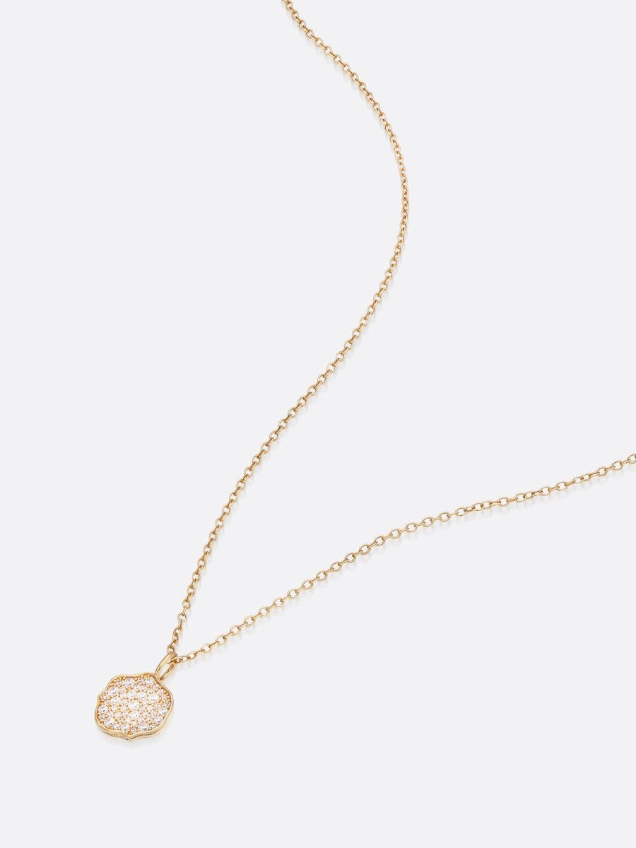 Petite Fleur Pavé Diamond Mini Pendant Necklace – Fine Jewelry | FormaLuxe