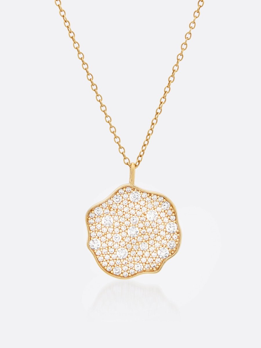 Petite Fleur Pavé Diamond Pendant Necklace – Fine Jewelry | FormaLuxe