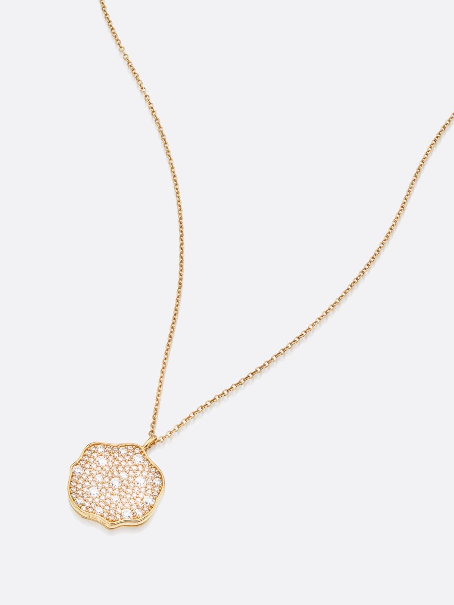 Petite Fleur Pavé Diamond Pendant Necklace – Fine Jewelry | FormaLuxe