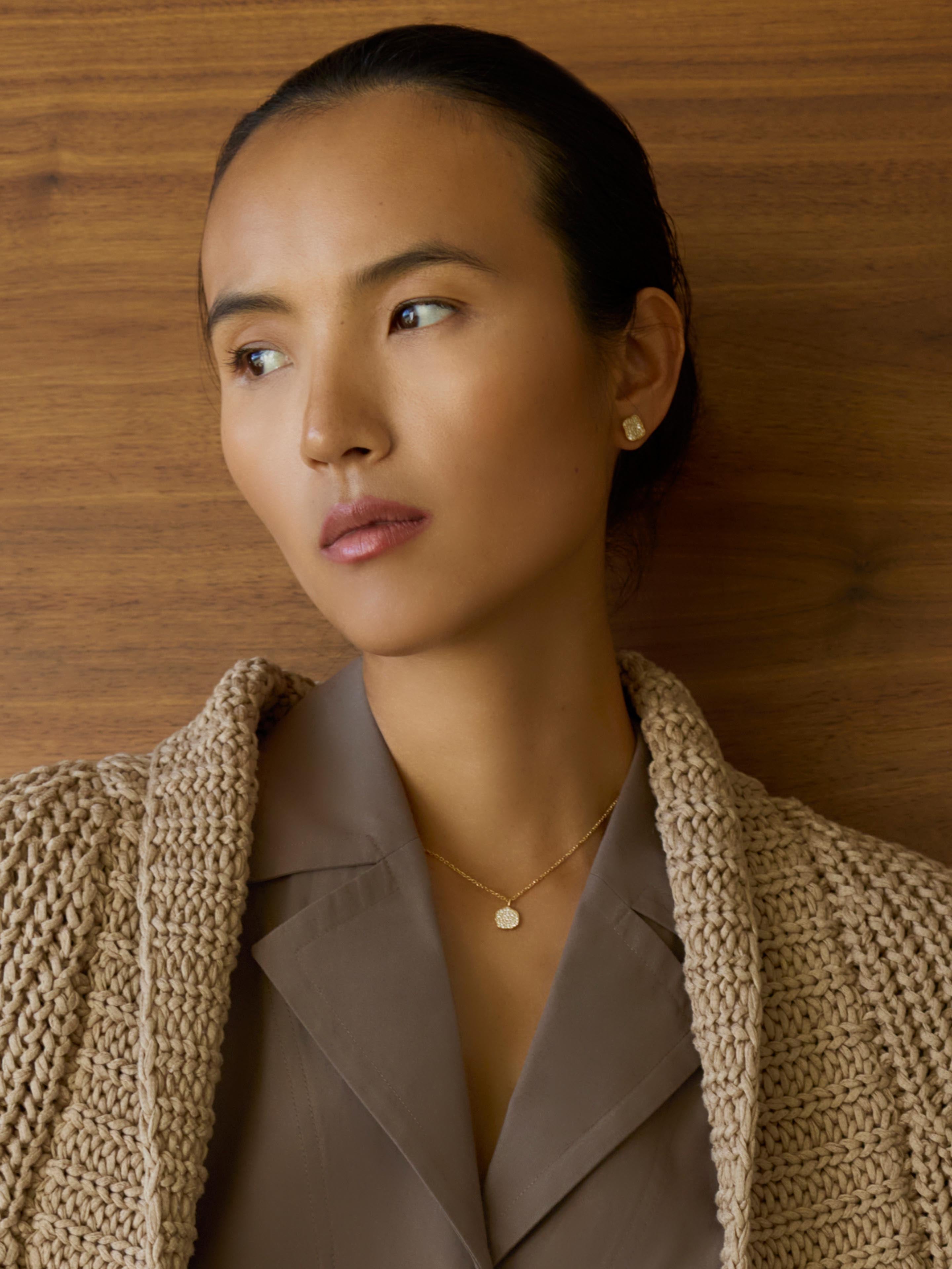 Petite Fleur Pavé Diamond Mini Pendant Necklace – Fine Jewelry | FormaLuxe