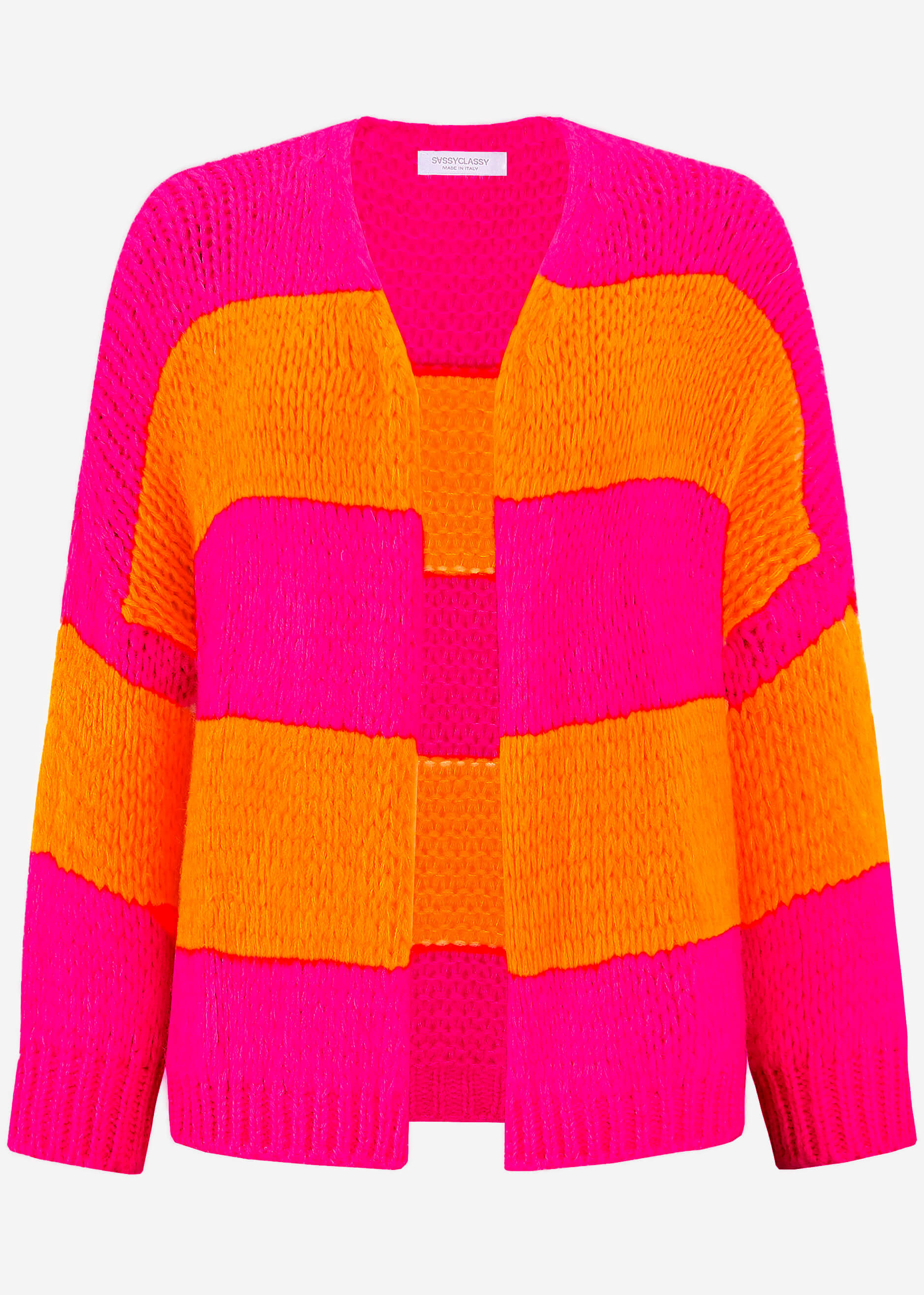 Gestreifter oversize Cardigan - pink-orange – Bekleidung > Cardigans | FormaLuxe