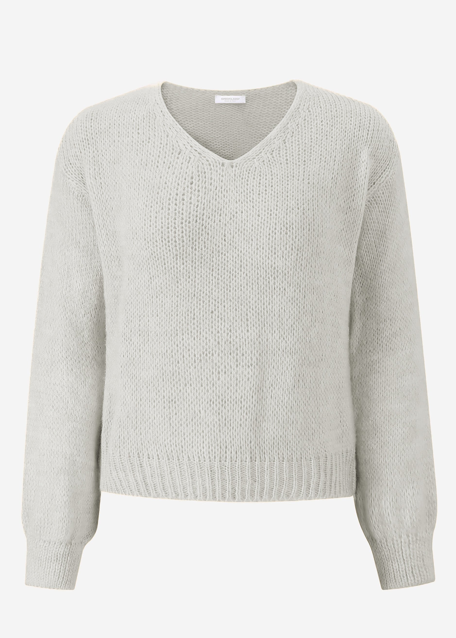 Pullover mit V-Ausschnitt - hellgrau – Bekleidung > Pullover | FormaLuxe