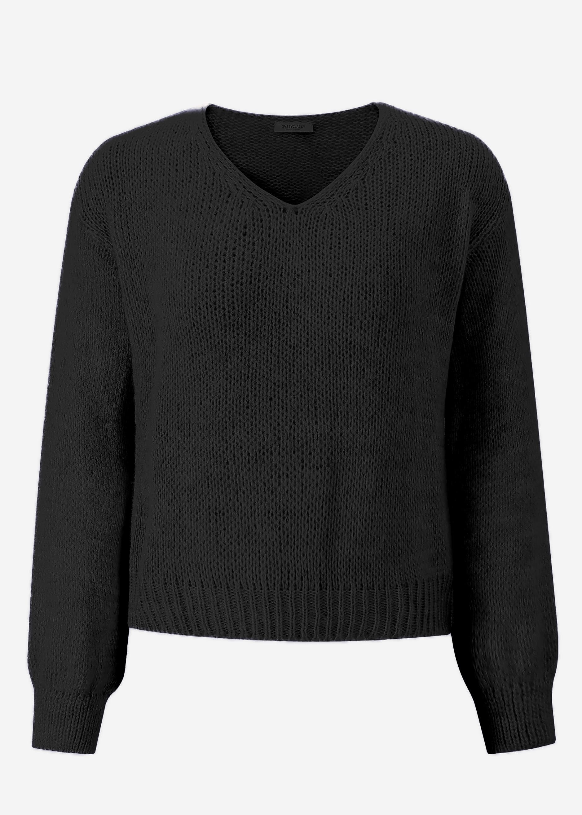 Pullover mit V-Ausschnitt - schwarz – Bekleidung > Pullover | FormaLuxe